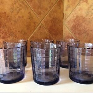 Amethyst Pasabahce Window Pane Whiskey 6 Glasses